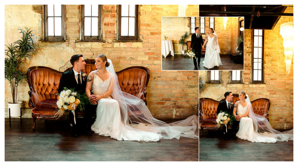 bride and groom photos at The Capitol Room in St. Peter, Minnesota